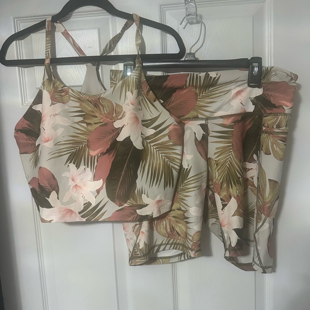 Old Navy Floral Athletic Shorts and Top Set
